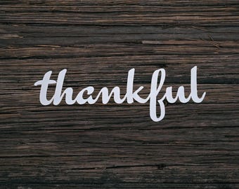 Thankful Painted Wood Script Letters Sign – Clean Modern Wall Decor – Ideal Holiday or Host Gift