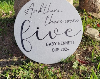 Baby Due Date Sign Baby Shower Personalized Lightweight Affordable Nursery Door Hanger And Then There Were Life Signage UV Printed Wood