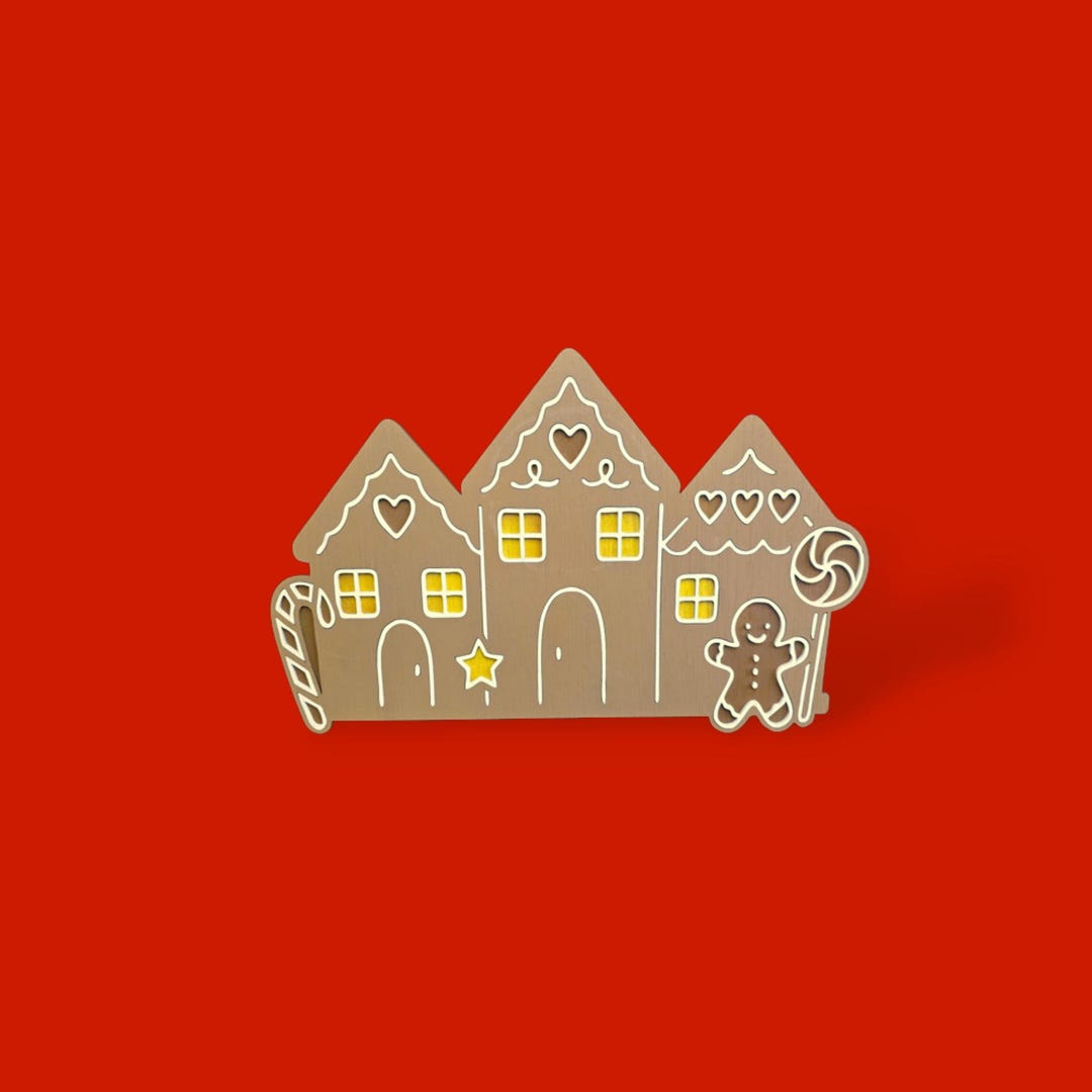 3D Gingerbread House Sign • Raised Christmas Village Decor • Whimsical ...