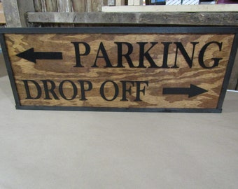 Custom Directional Sign Parking Lot Company Address Signage Commerical Oversized Rustic Business  Wood Laser Cut Out 3D Extra Large Handmade