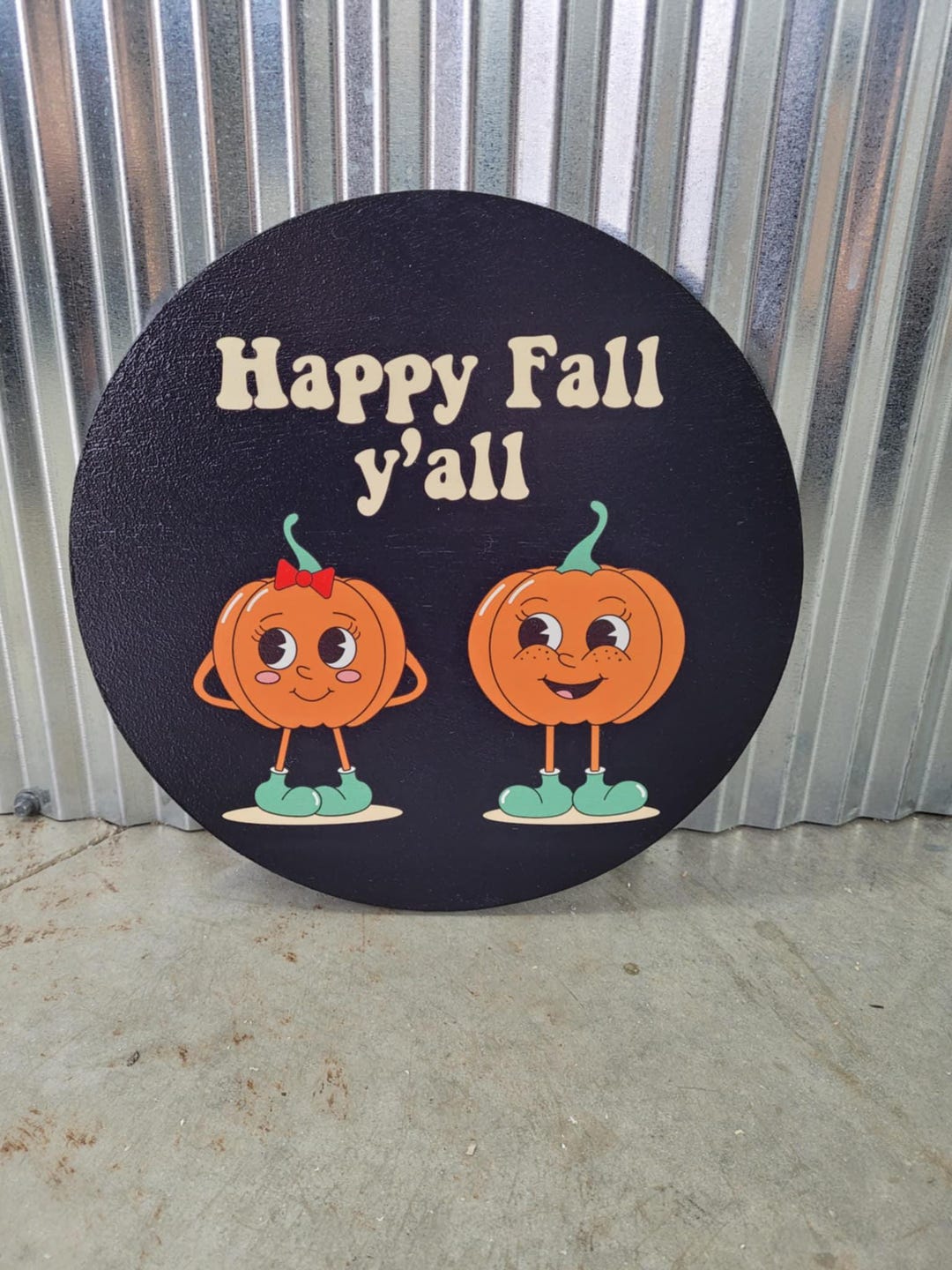 Happy Fall Yall Decorative Cute Pumpkin UV Wood Sign Y'all Pumpkin Jack ...