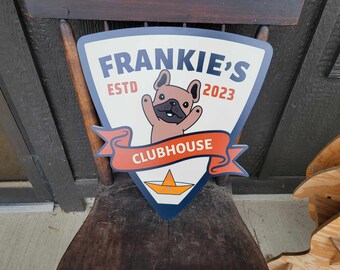 Contoured Personalize Waterproof Sign Puppy Smooth Custom Cut Signage Outdoor Ready for your Business Logo Great for hanging or wall mounted