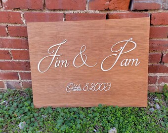 Wedding Anniversary Established Custom Personalized Sign Board Wall Art Event Special Occasion 3D Raised Layered Sign Handmade Reception