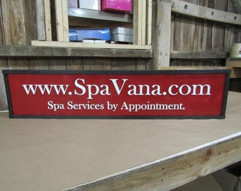 Oversized Custom Sign Spa Beauty Salon Your Logo Image Emblem Name Here Personalized Painted Red 3D Raised Text Indoor Outdoor Store Front