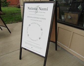 Artisan And Vintage Good Sidewalk Sign Handmade A Frame Foldable Wooden Informational Sign Business Commerical Professional Signage