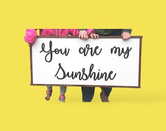 You Are My Sunshine Sign • Rustic Farmhouse Wall Decor • Printed Wood Quote Sign • Nursery & Family Home Decor