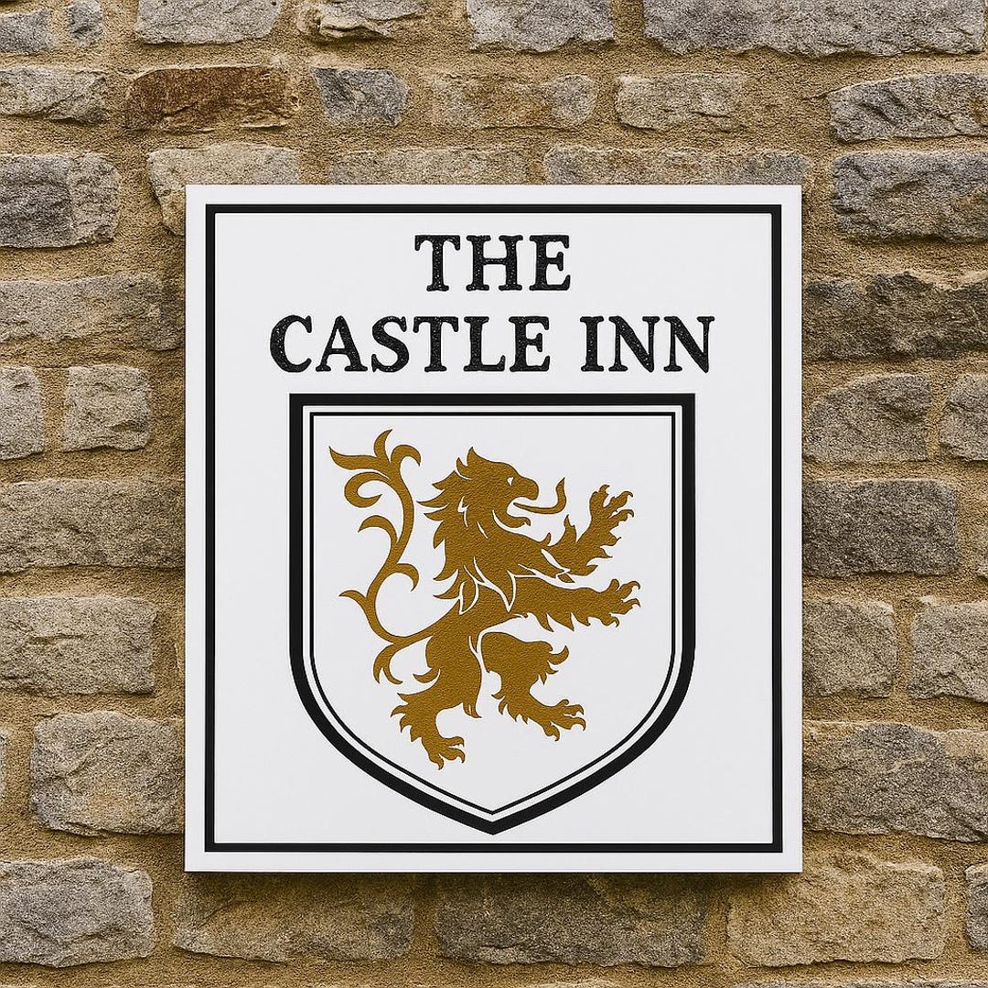 Scottish Inn Signs Castle Inn Lion Pub Sign: Rustic Medieval Tavern Decor - Etsy