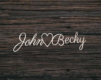 Custom Couple's Name Natural Wood Sign – Personalized Heart Accent Wall Art – Perfect Anniversary or Wedding Gift