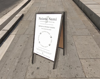 Custom A‑Frame Sidewalk Sign • Printed Business Display • Boutique & Artisan Shop Outdoor Advertising Board