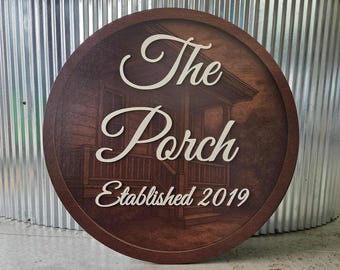 Custom Engraved Cityscape Sign: Handmade Wooden Legal Office Decor