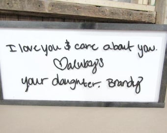 Dad Gift Handwriting Framed Decor Daughter Gift Personalized Sketch Personal Note Letter Loved One Special Occasion Fathers Day Handmade 3D