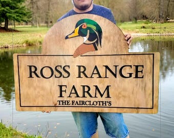 Custom Raised Letter Wood Sign – Duck Farm, Ranch, or Hunting Cabin Decor