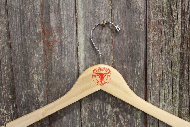 Custom Clothes Hanger Printed Hard Wood Use Your Logo Color Etsy