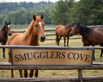 Custom Ranch Sign – Rustic 3D Laser Cut Wood Business Logo | Personalized Farmhouse Wall Decor