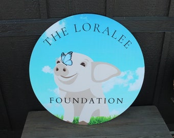 Custom Foundation Sign Pig Butterfly Remembrance Smooth Waterproof Weatherproof Durable Outdoor Sign Logo Color
