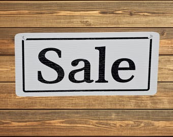 Sale Sign – Black Lettering on White for Farmhouse, Retro, Cottage, or Small‑Business Storefront or Boutique Promotion Decor