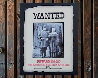 Custom Wanted Poster Sign • Personalized Photo Sign • Funny Western Wall Decor • Rustic Wood Print • Unique Gift for Him Dad Friends Couples