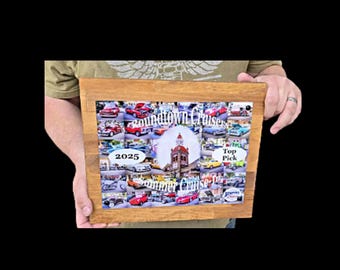 UV‑Printed Acrylic Car Show Award • Custom “Top Pick” Event Plaque • Classic Car Cruise‑In Trophy Sign Mounted on Wood