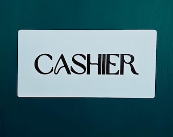 Cashier Sign – Bold Black Lettering on White for Retro, Farmhouse, Cottage, or Small‑Business Checkout Decor