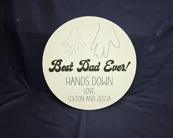 Custom Handprint Wood Family Sign for Christmas, Mothers Day, Fathers Day, or any Birthday.
