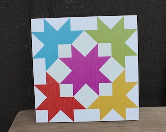 Geometric Barn Quilt Sign: Modern Farmhouse Decor, Weatherproof PVC
