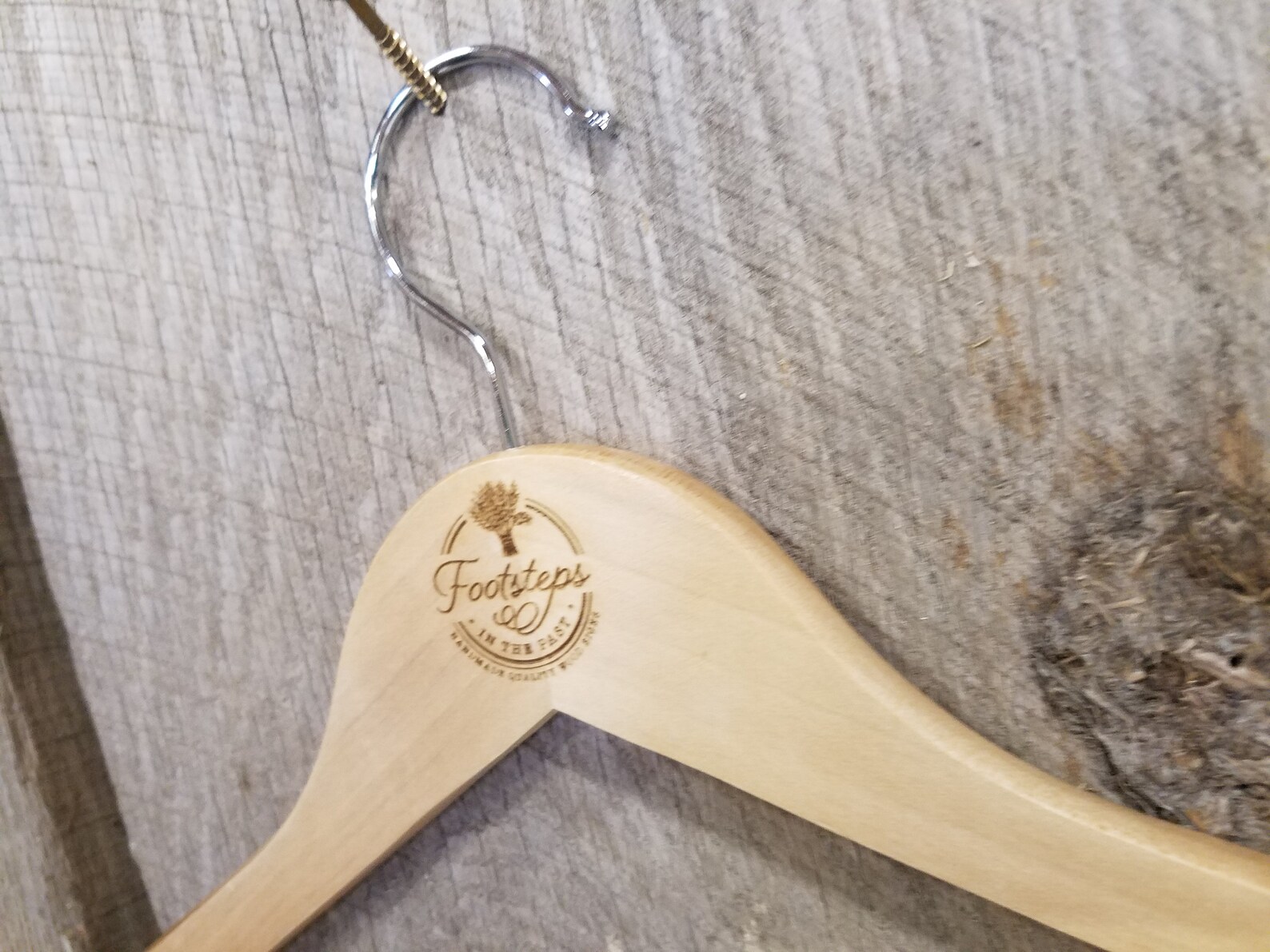 Custom Clothes Hanger Engraved Hard Wood Use Your Logo Etsy