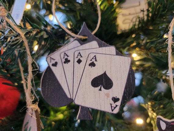 Printed Ornament Spades Black Playing Cards Mascot School Academy Printed Logo Amanda Clearcreek Keychain Decoration Décor Wood Sign Gift