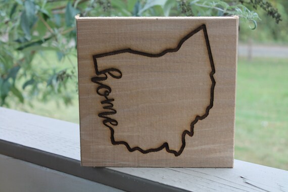 Ohio Sign, Home Sign, Your State,  Custom Word, Sign,  Hand planned, Laser etched, wood, Personalize,footstepsinthepast