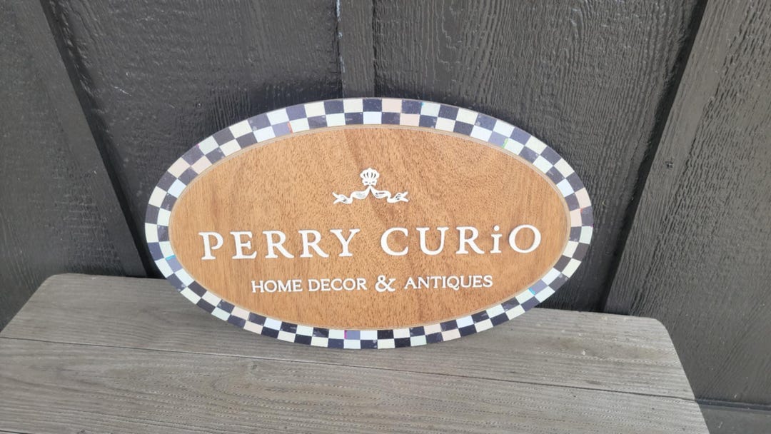 Custom Oval Business Sign Commercial Checker Signage Logo Personalized ...