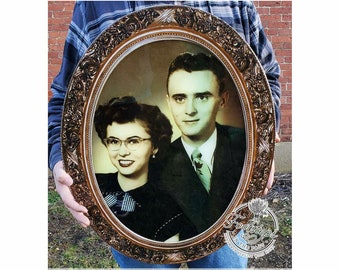 Vintage photograph on Acrylic with gold wood frame customized with your actual photograph can us retro or modern photo or picture