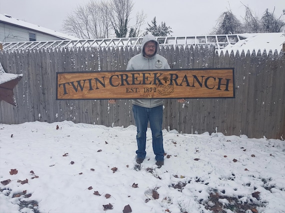 Custom Ranch Sign: Large Rustic 3D Laser Cut Wood Business Logo