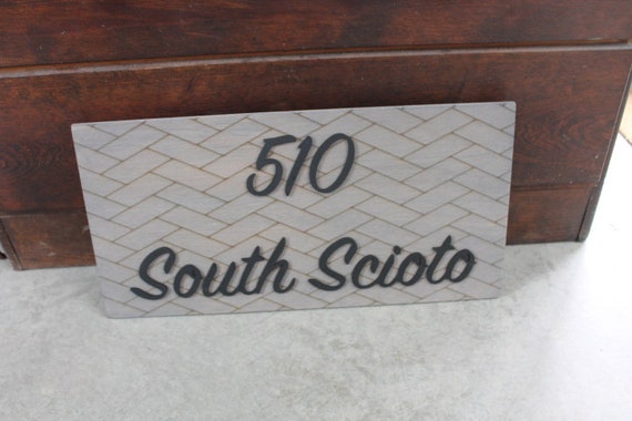 Custom Address Sign Rattan Engraved and Raised Personalized Home Street Sign Wooden Handmade Sign Layered Your Address Etched