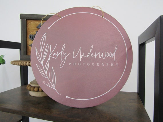 Small Business Sign Logo Your Actual Logo Round Hanging Sign