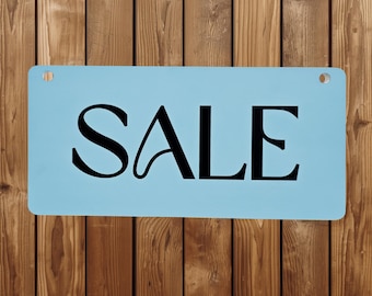 SALE Sign – Light Blue and Black Retro Business Sign for Storefront, Boutique, or Small‑Business Seasonal Promotion Wall Decor