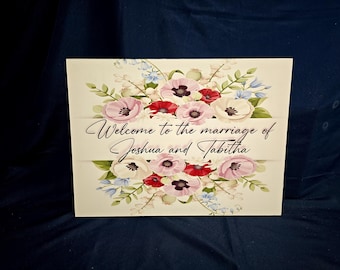 Welcome to the Wedding Printed Wood Sign: Welcome your guests to your reception sign!