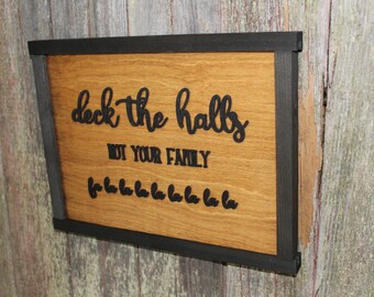 Deck The Halls Sign Funny Christmas Wall Hanging Wood Christmas In The Country Rustic Cabin Art Winter Holiday Cheer Festive Decor