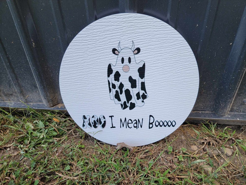 Boo Moo Ghost Cow Cow Print Halloween Fall Porch Pumpkin Autumn Gourd ...