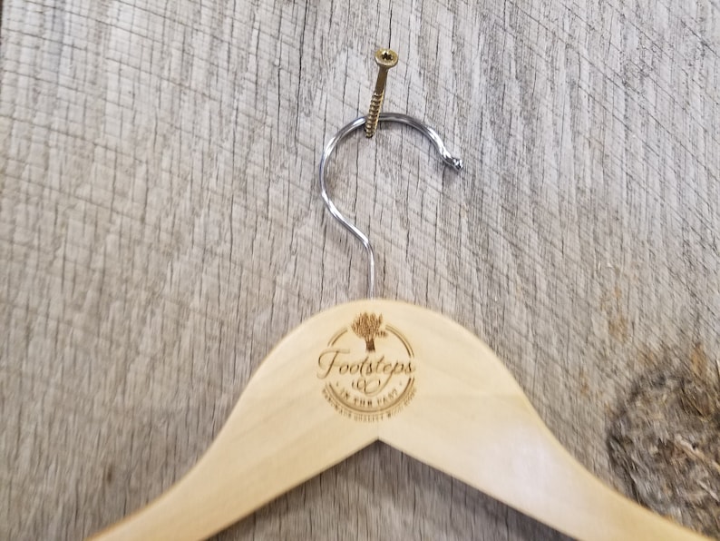Custom Clothes Hanger Engraved Hard Wood Use Your Logo Etsy