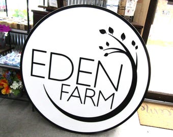 Custom Farm or Homestead Sign – Round Wooden Tree of Life with Raised Text
