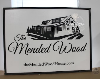 Custom Business Sign Rectangle 3D Large Custom Farmhouse Business BNB Home Ranch Indoor Outdoor Small Business Logo Laser Cut Wood Sign Farm