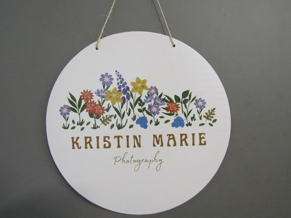 Personalized Wood Printed Image Photography Wildflowers Flowers Garden Photographer Logo Custom Lightweight Hanging Sign Commerical Signage