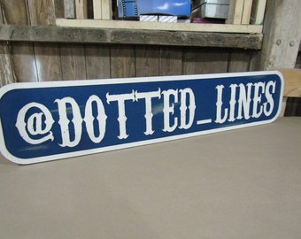 Large Custom Distressed Sign Social Influencer Over-sized Rustic Business Logo Bar Barn Country Wood 3D Username Personalized Signage Blue
