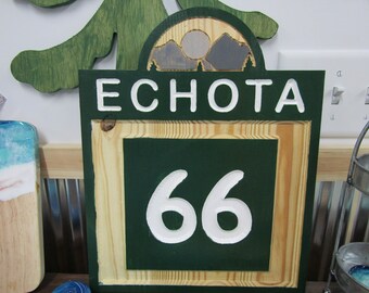 Route Echota Contour Engraved Routed Sign Commerical Real Estate Vacation Wilderness Outdoors Handmade Sign Inscribed