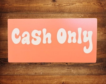 Cash Only Sign – Retro Red and White Payment Policy Sign for Small‑Business, Café, or Checkout Counter Decor