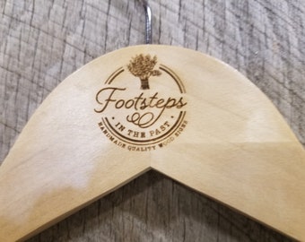 Custom Clothes Hanger Engraved Hard Wood Use Your Logo Customization Business Logo Personalized