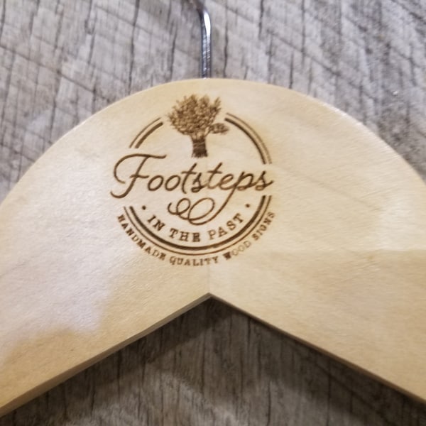 Custom Clothes Hanger Engraved Hard Wood Use Your Logo Customization Business Logo Personalized