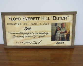 Custom Memorial Family Member Keepsake Signage Decor In Remembrance Handwriting Photo Personalized Dad Gift Mom Gift Mourning Loss Handmade