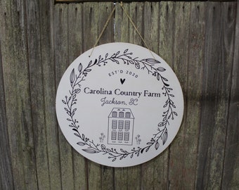 Custom Business Print Your Actual Logo Round Small Business Hanging Sign Circle Personalized Home Decor Plaque Wall Art Color Wood Print