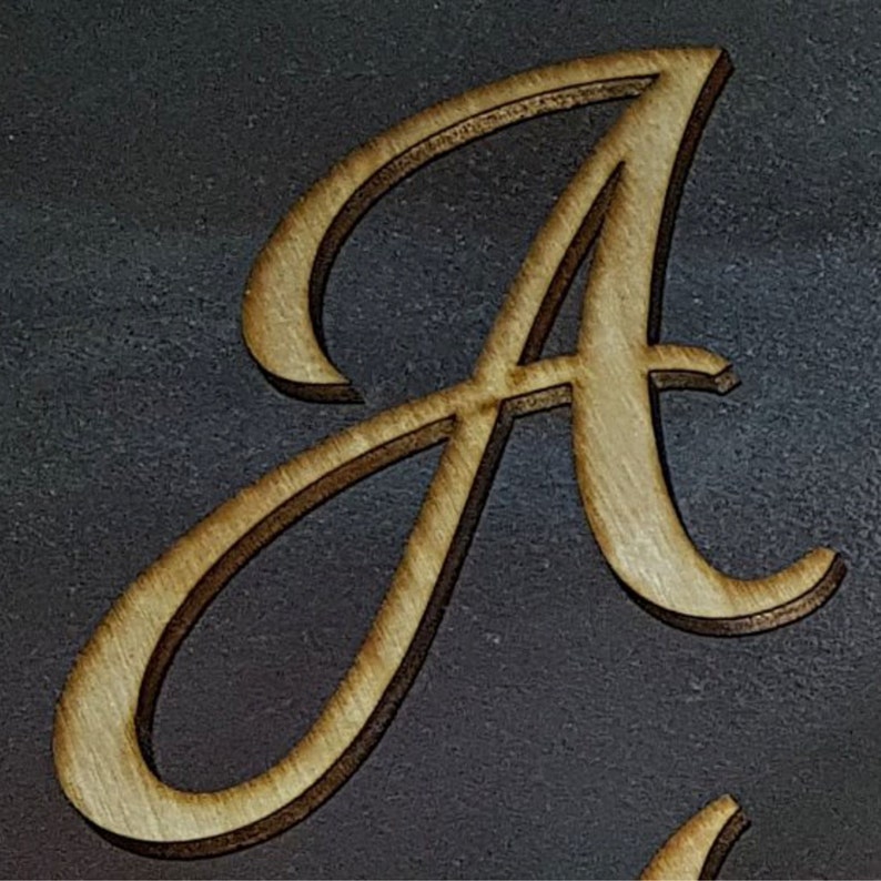 Wood Letter Script Cursive Capital Letter Cut Letter DIY Etsy