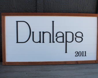 Personalized Custom Family Name Values Sign Wedding Gift Established Icon Rustic 3d Text Handmade Wooden Décor Farm